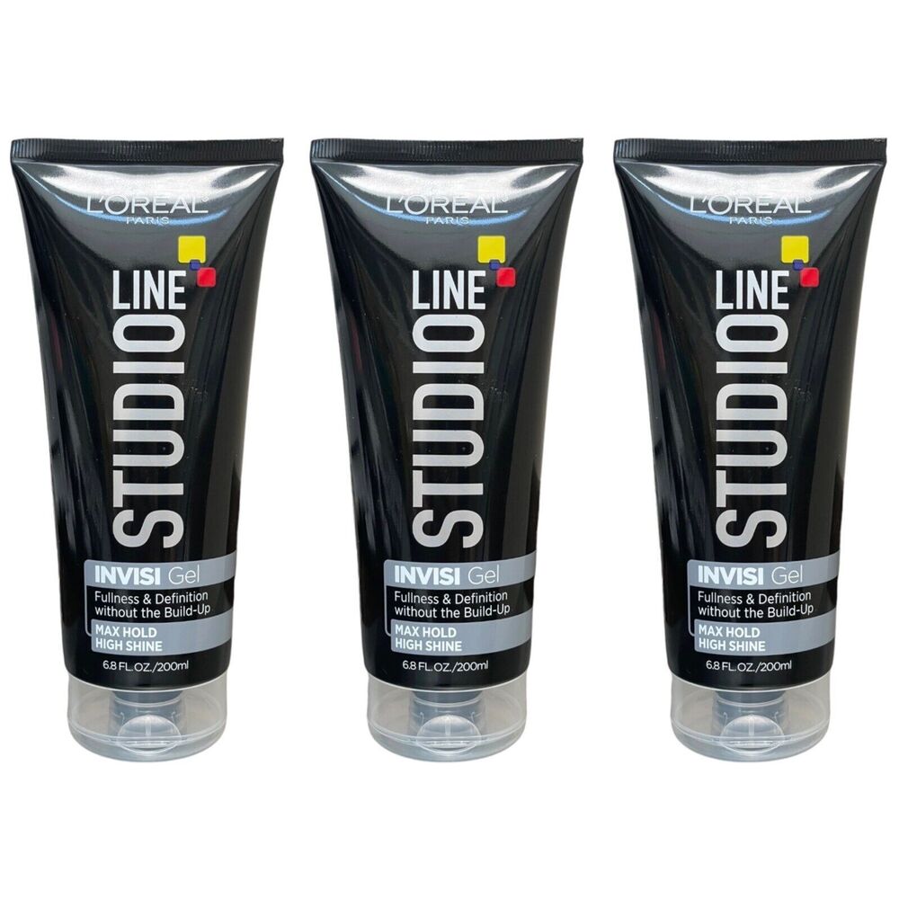 3 Loreal Studio Line Hair Invisi Gel Fullness & Definition Max Hold 6.8 fl oz